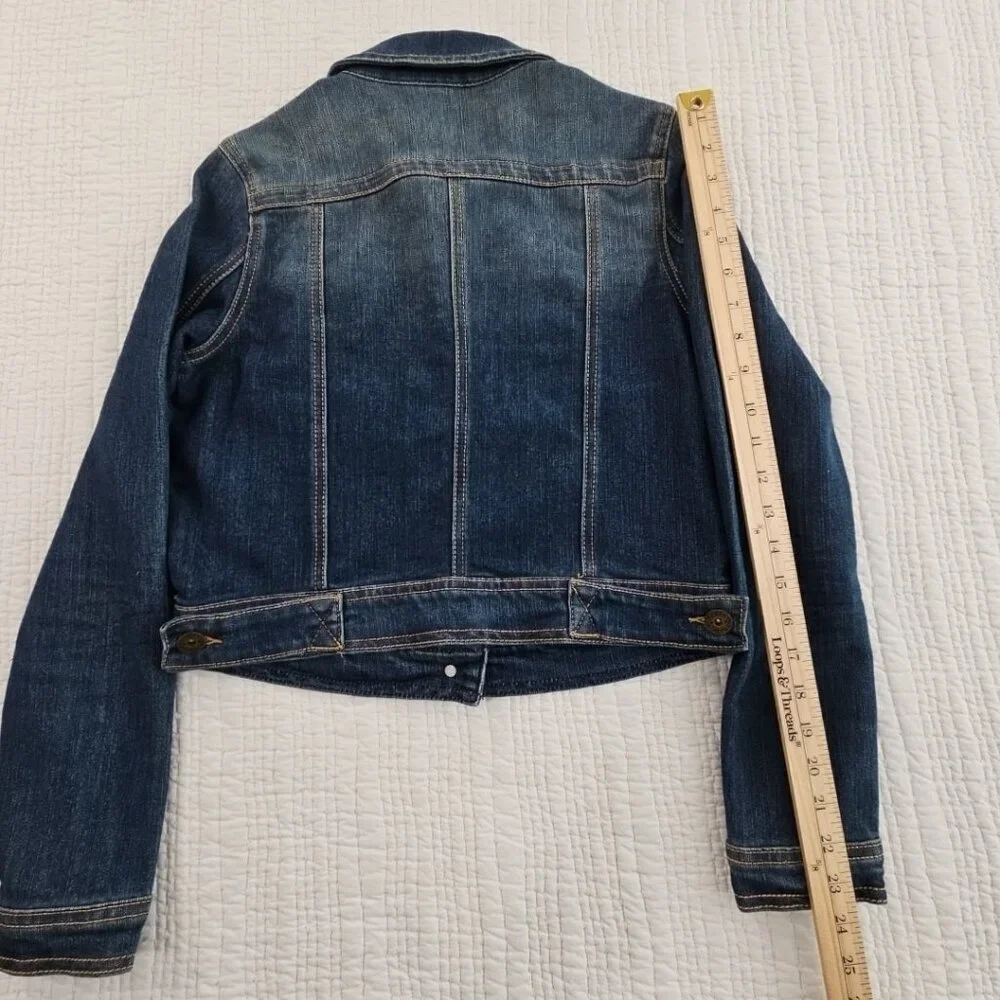 Jou Jou Premium Denim Collection Women's Small‎ Blue Jean Jacket Pockets EUC